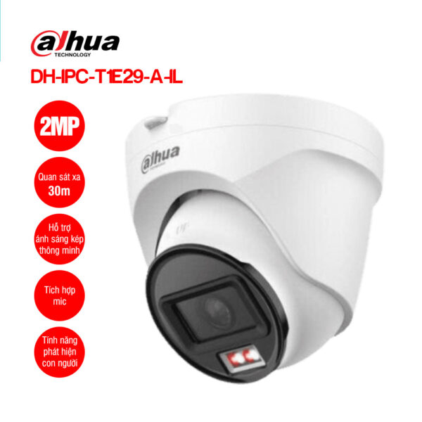 Camera IP 2MP Dome DAHUA DH-IPC-T1E29-A-IL