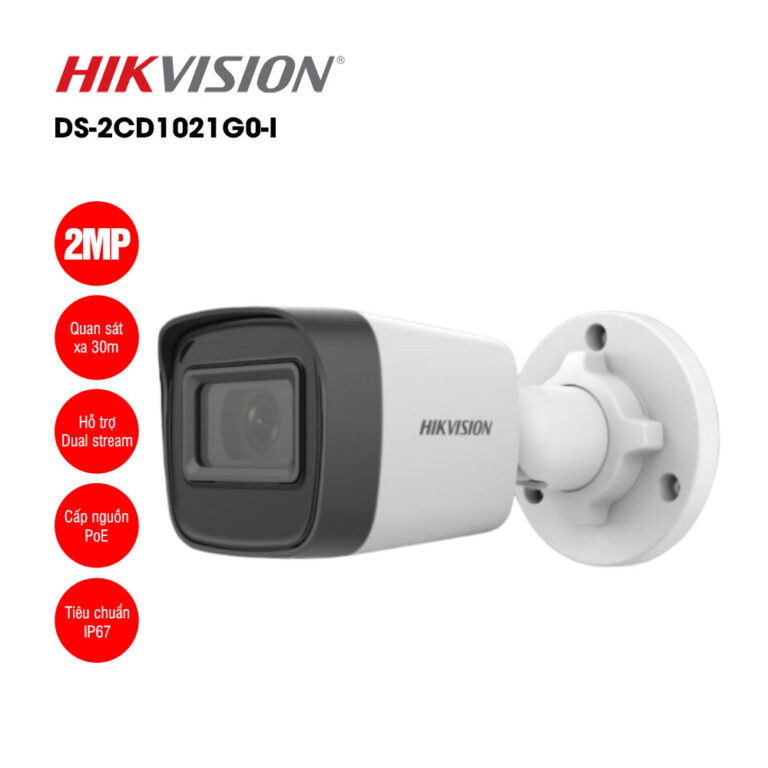 Camera IP 2MP thân trụ HIKVISION DS-2CD1021G0-I