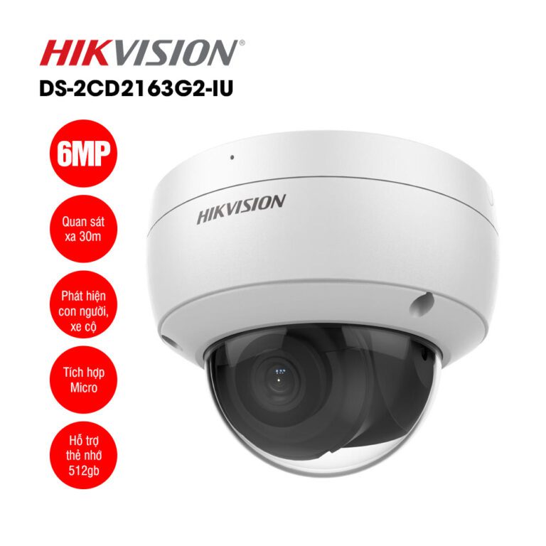 Camera IP bán cầu 6MP HIKVISION DS-2CD2163G2-IU