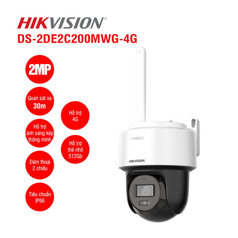 Camera IP Mini PT 2MP, 4G HIKVISION DS-2DE2C200MWG-4G