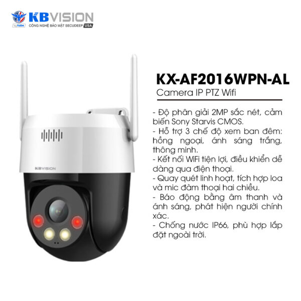 Camera IP PTZ Wifi 2MP KBVISION KX-AF2016WPN-AL