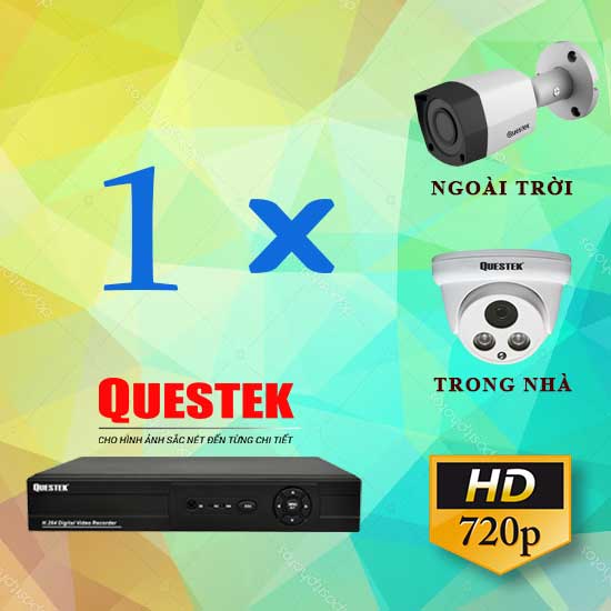 Trọn Bộ Questek 1 Camera Thân 1.0 Megapixel