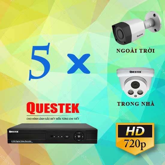 Trọn Bộ Questek 5 Camera 1.0 Megapixel