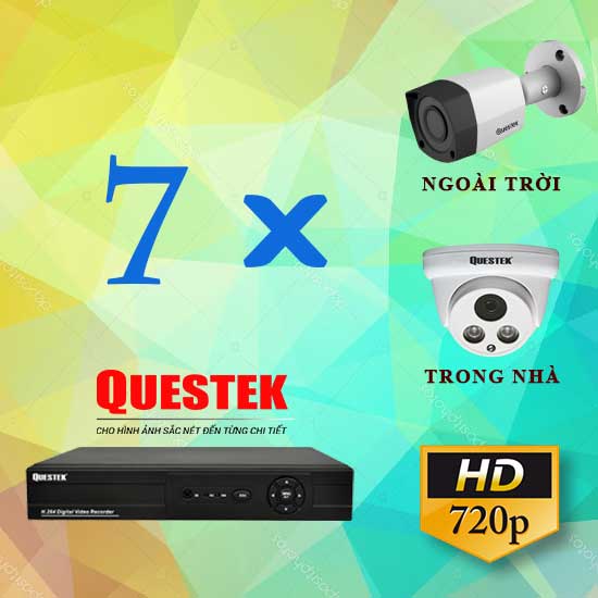 Trọn Bộ Questek 7 Camera 1.0 Megapixel