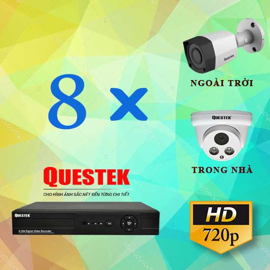 Trọn Bộ Questek 8 Camera 1.0 Megapixel